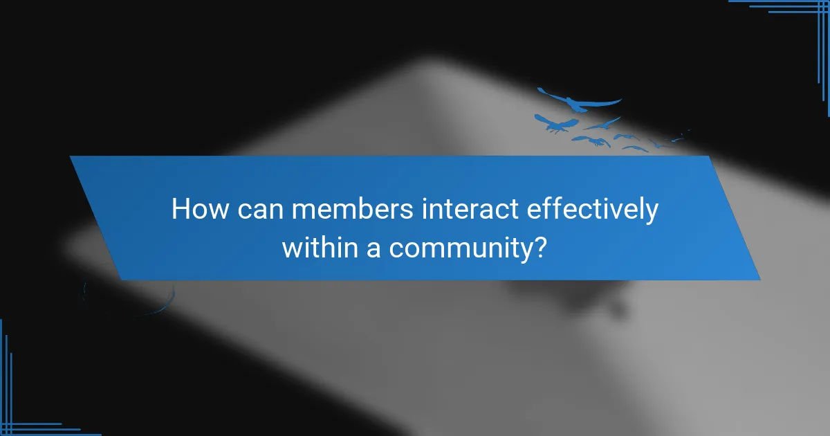 How can members interact effectively within a community?