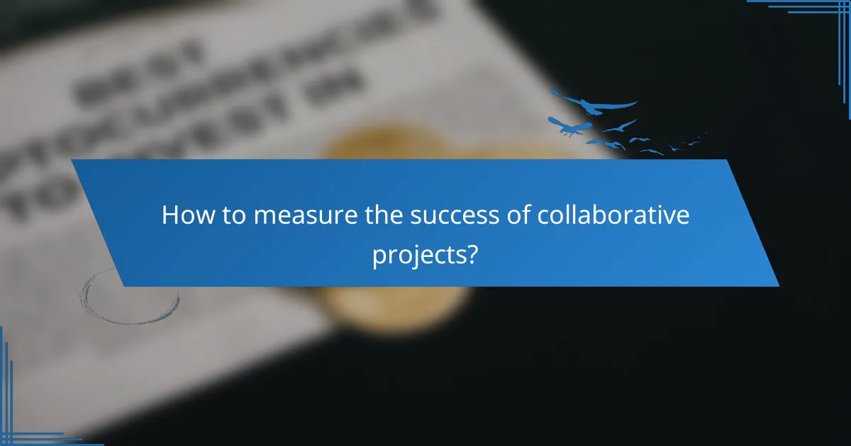 How to measure the success of collaborative projects?