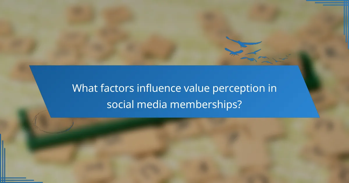 What factors influence value perception in social media memberships?