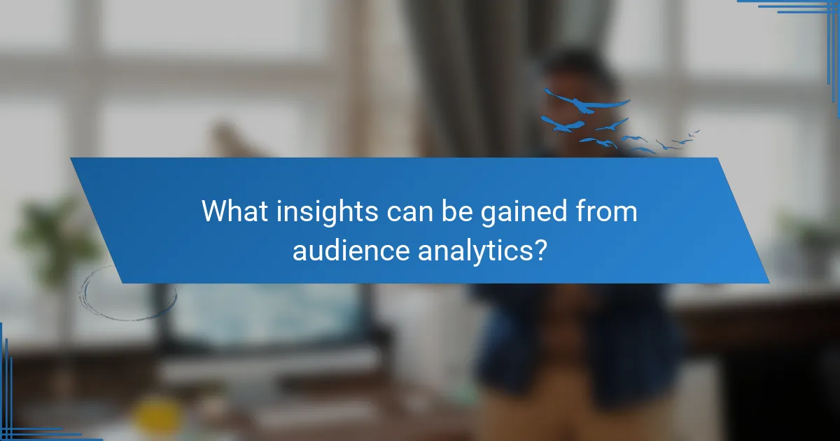 What insights can be gained from audience analytics?