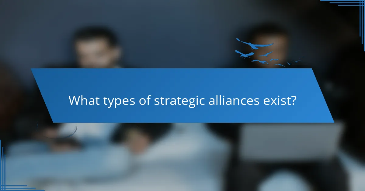 What types of strategic alliances exist?